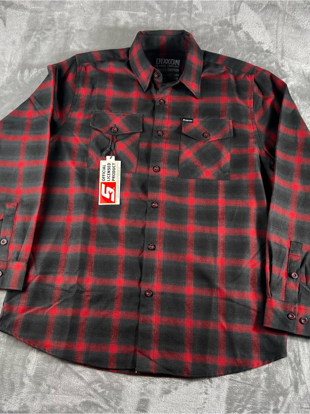NWT Dixxon Snap-On Tools Limited Edition Form & Function Flannel L Red Black